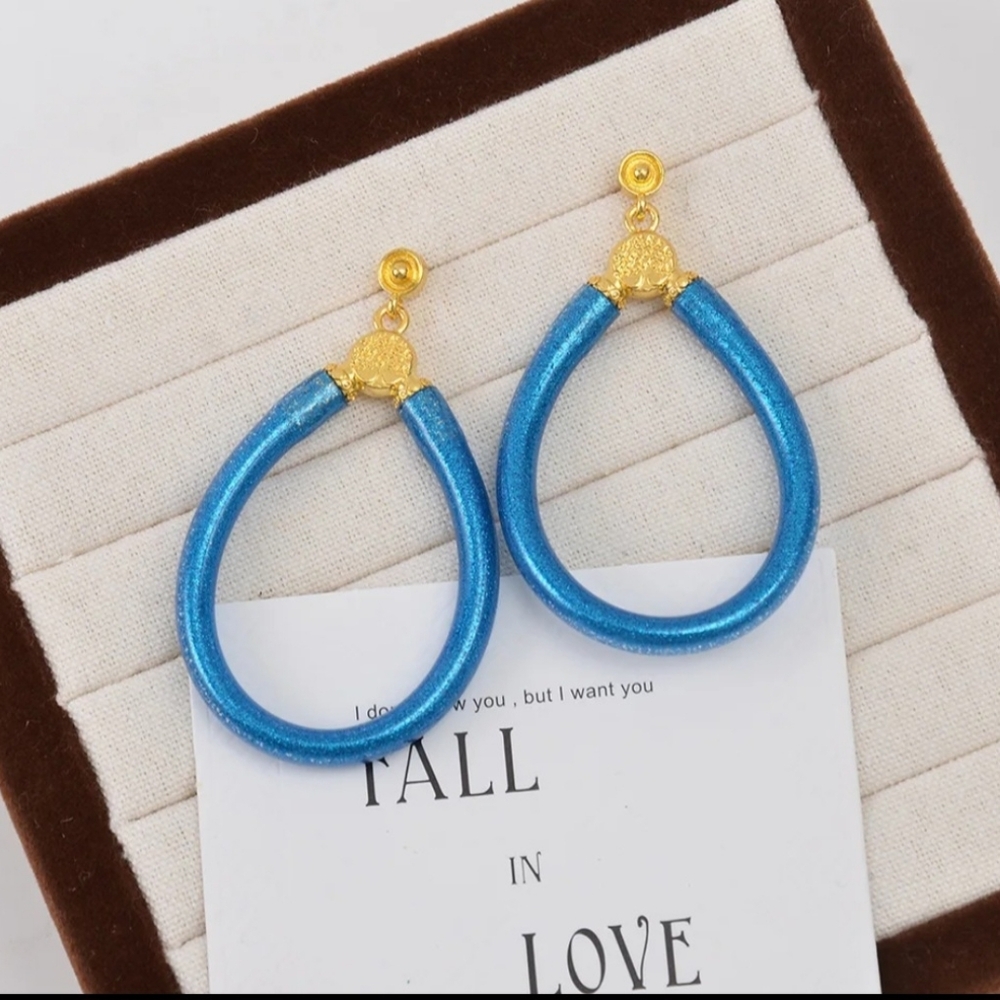 Budha All Weather Womens Earring. Color Blue. Excellent Quality.